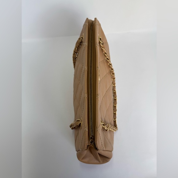 Authentic CHANEL Crown Shoulder Tote Bag Beige - Picture 8 of 12